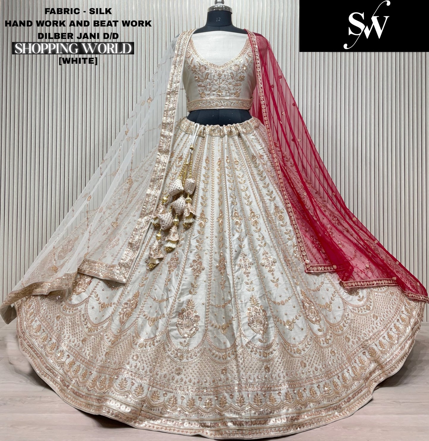 Tremendous Rani pink peacock Silk Double Duptta Bridal Lehenga