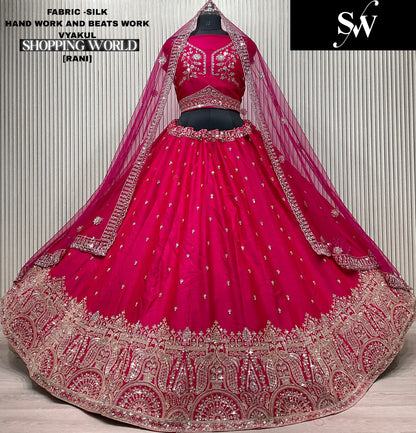 Astonishing red Silk Double Duptta Bridal Lehenga