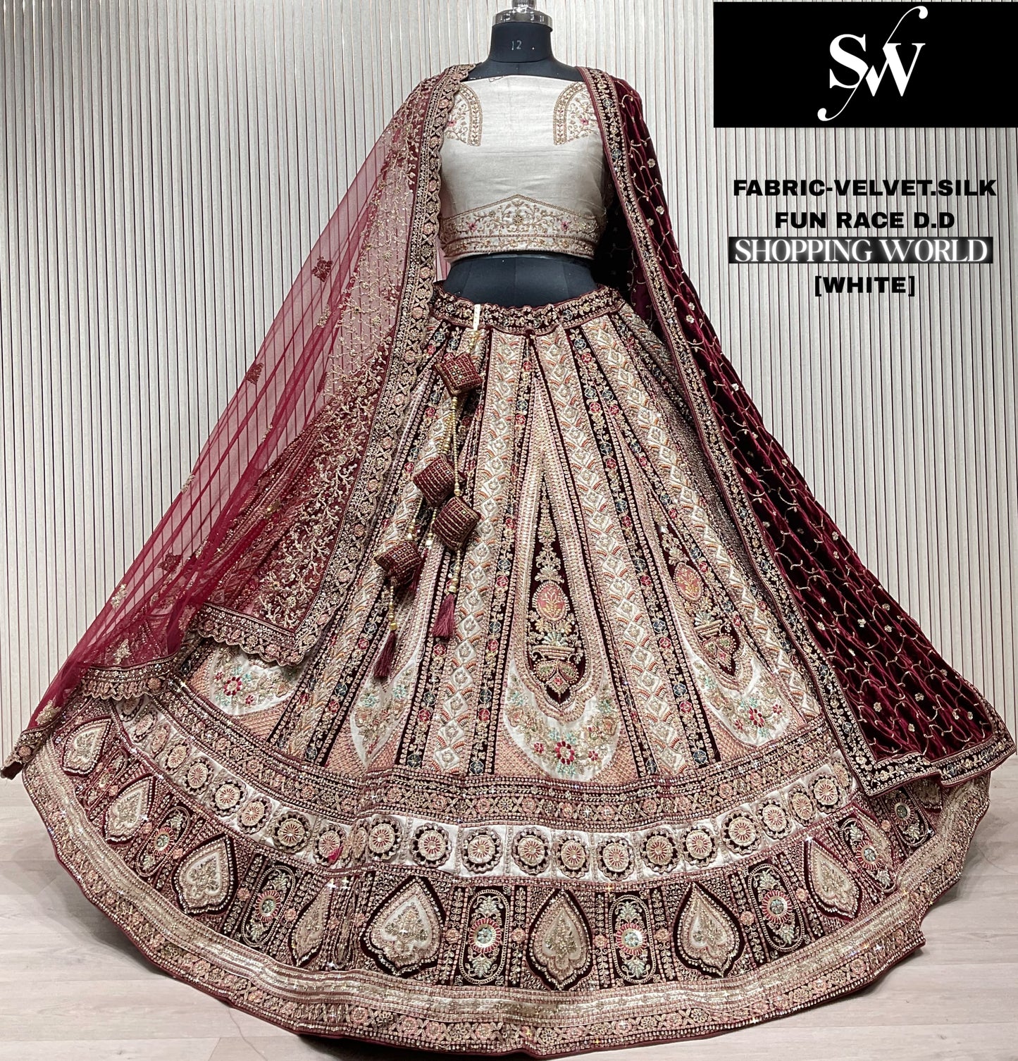 Majestic red Silk Bridal Lehenga