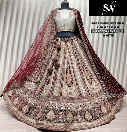 Majestic red Silk Bridal Lehenga