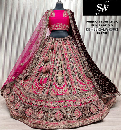Majestic red Silk Bridal Lehenga