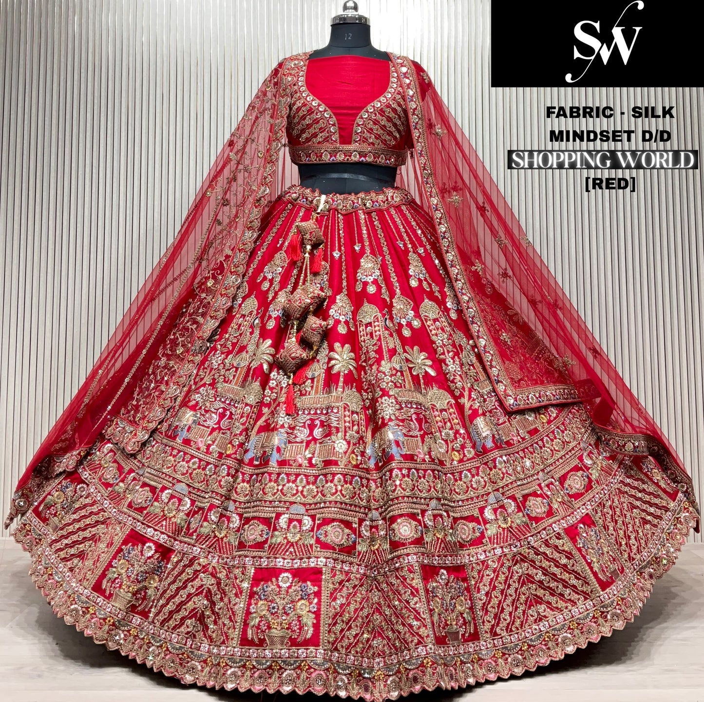 Fantastic Rani pink Double Dupatta Silk Bridal Lehenga