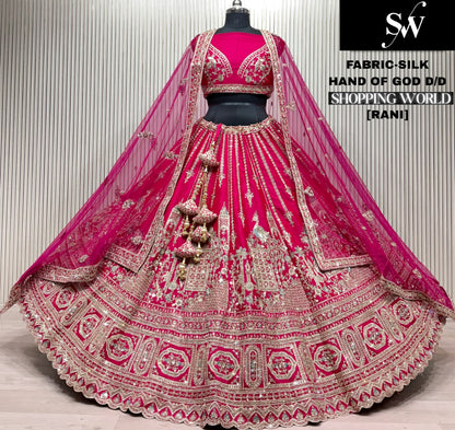 Lovely Red Silk peacock Lehenga
