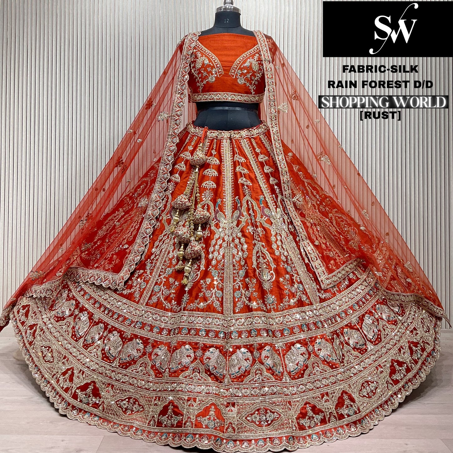 Designer red Silk gajraj Lehenga