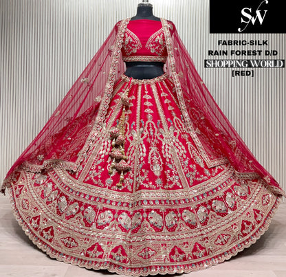 Designer red Silk gajraj Lehenga