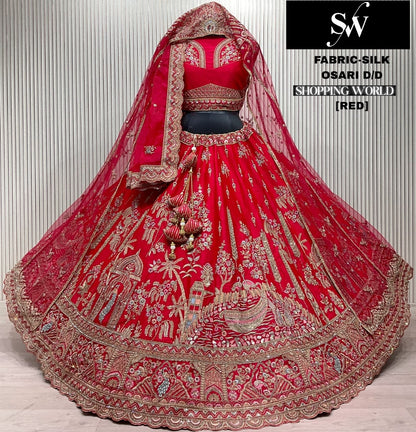 Pleasing Rani pink Silk Bridal Lehenga
