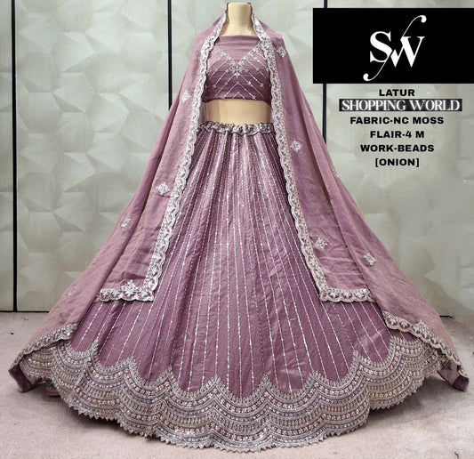 Fabulous pink Nc moss Lehenga