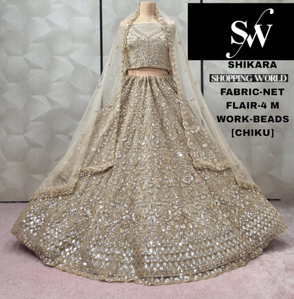 Gorgeous Chiku golden Net  Lehenga