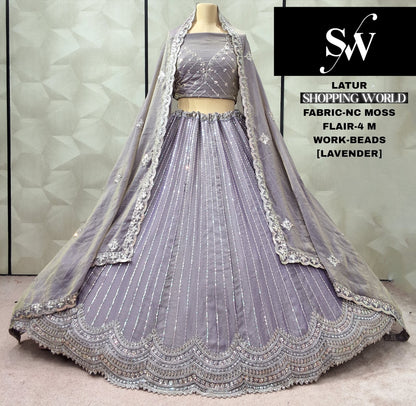 Attractive pista green Nc moss Lehenga