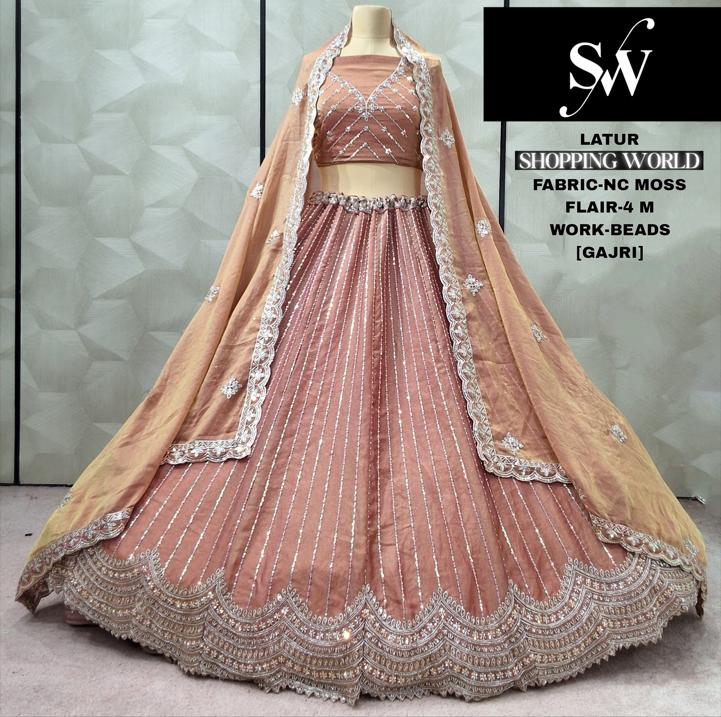 Attractive pista green Nc moss Lehenga