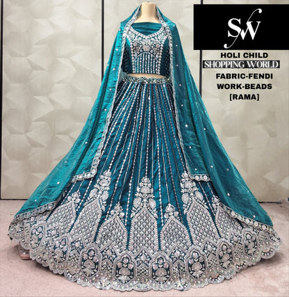 Astonishing Blue Fendi Lehenga