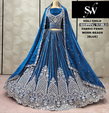 Astonishing Blue Fendi Lehenga