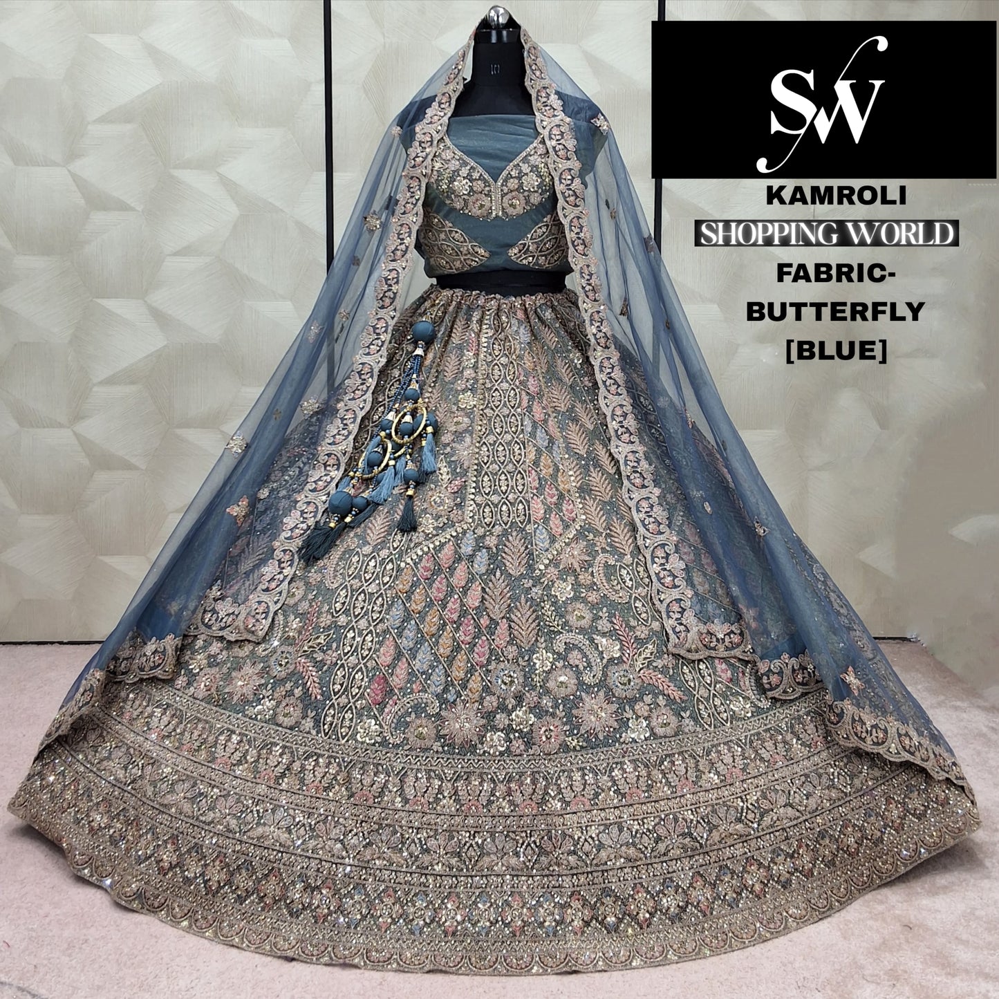 Lavishing Onion pink Butterfly  Lehenga