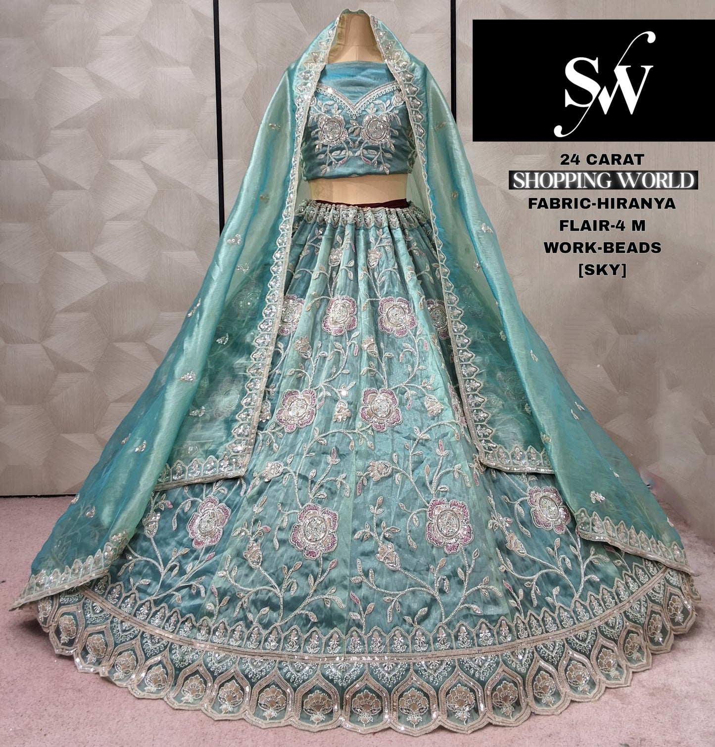 Something Different Sky blue Hiranya Lehenga