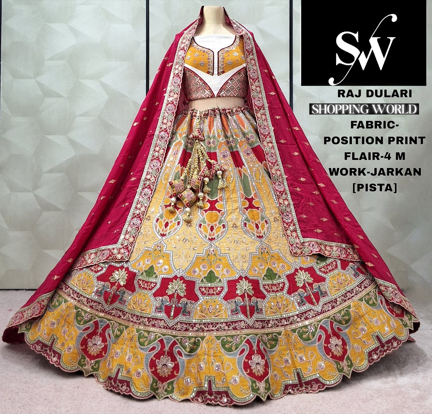 Stunning pink position paint Jarkan Lehenga
