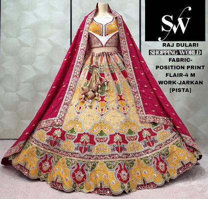 Stunning pink position paint Jarkan Lehenga