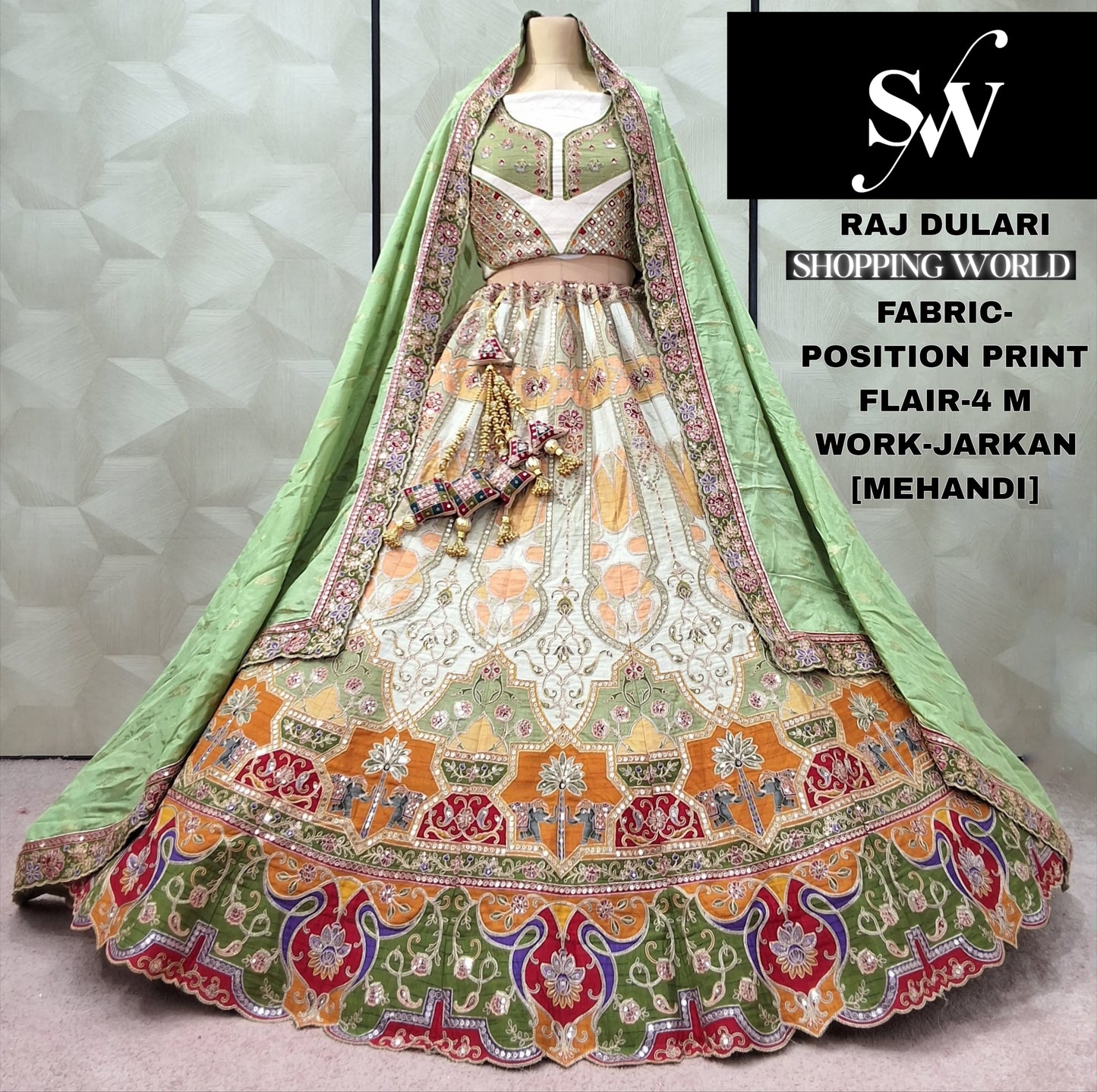 Stunning pink position paint Jarkan Lehenga