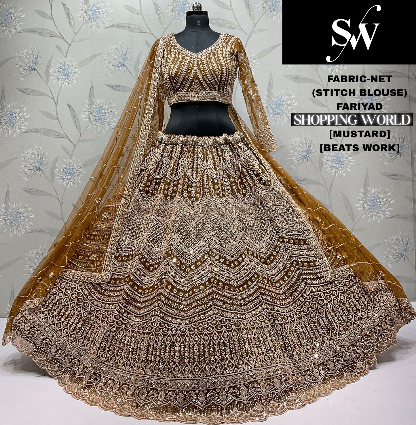 Elegant Rani pink Beats Work Net crop top Lehenga