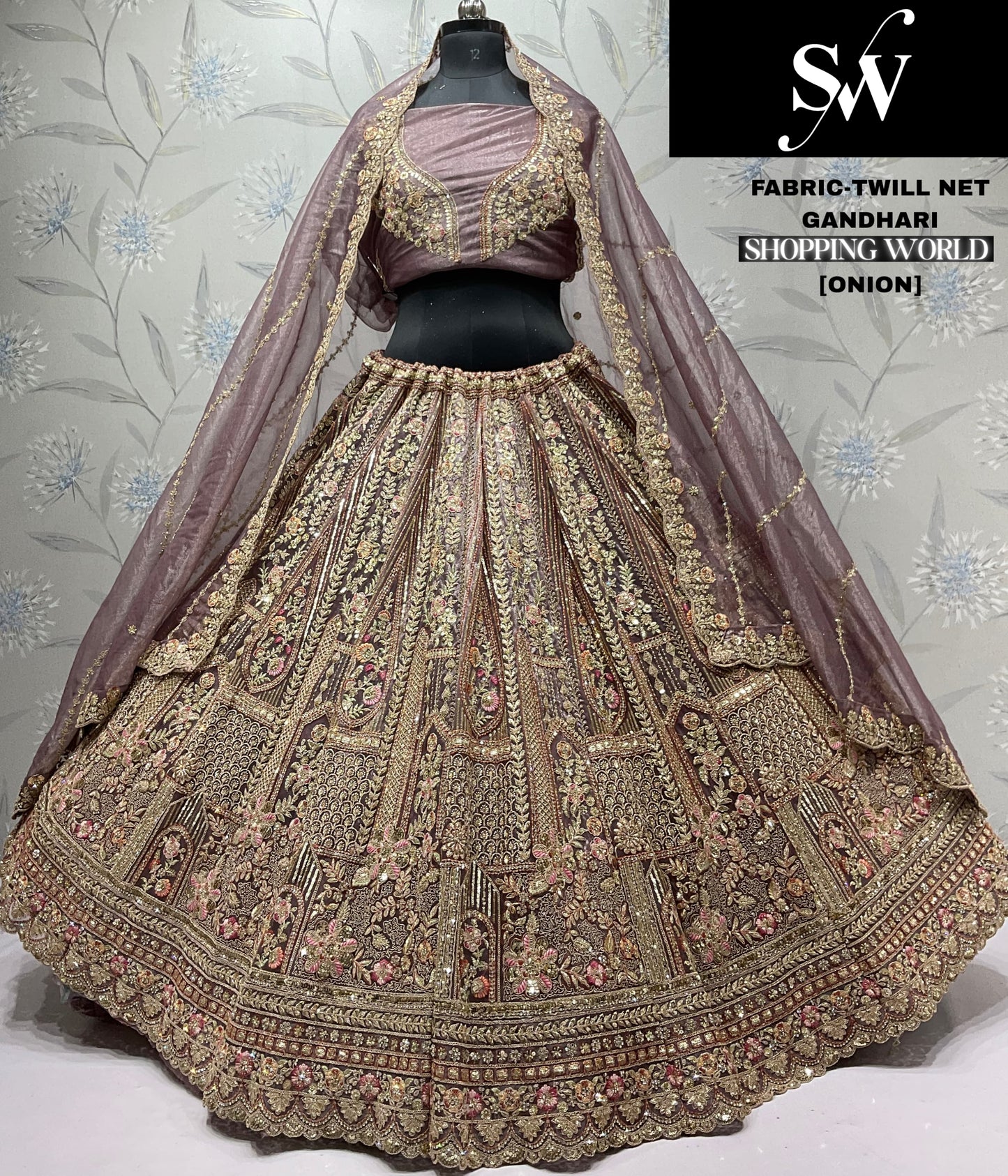 Fabulous mehendi green Twill Net Lehenga