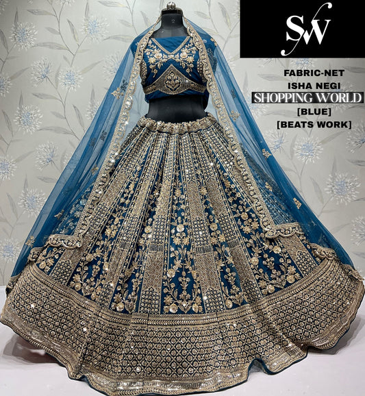 Charming blue Net Lehenga