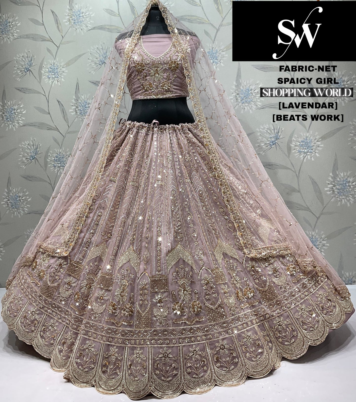 Designer Sky blue Net Lehenga