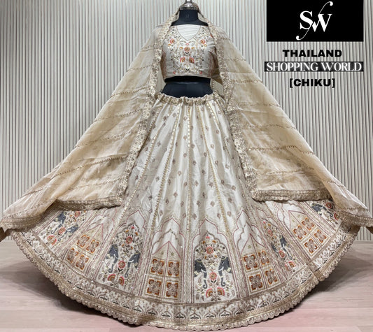 Delightful Chiku White Lehenga