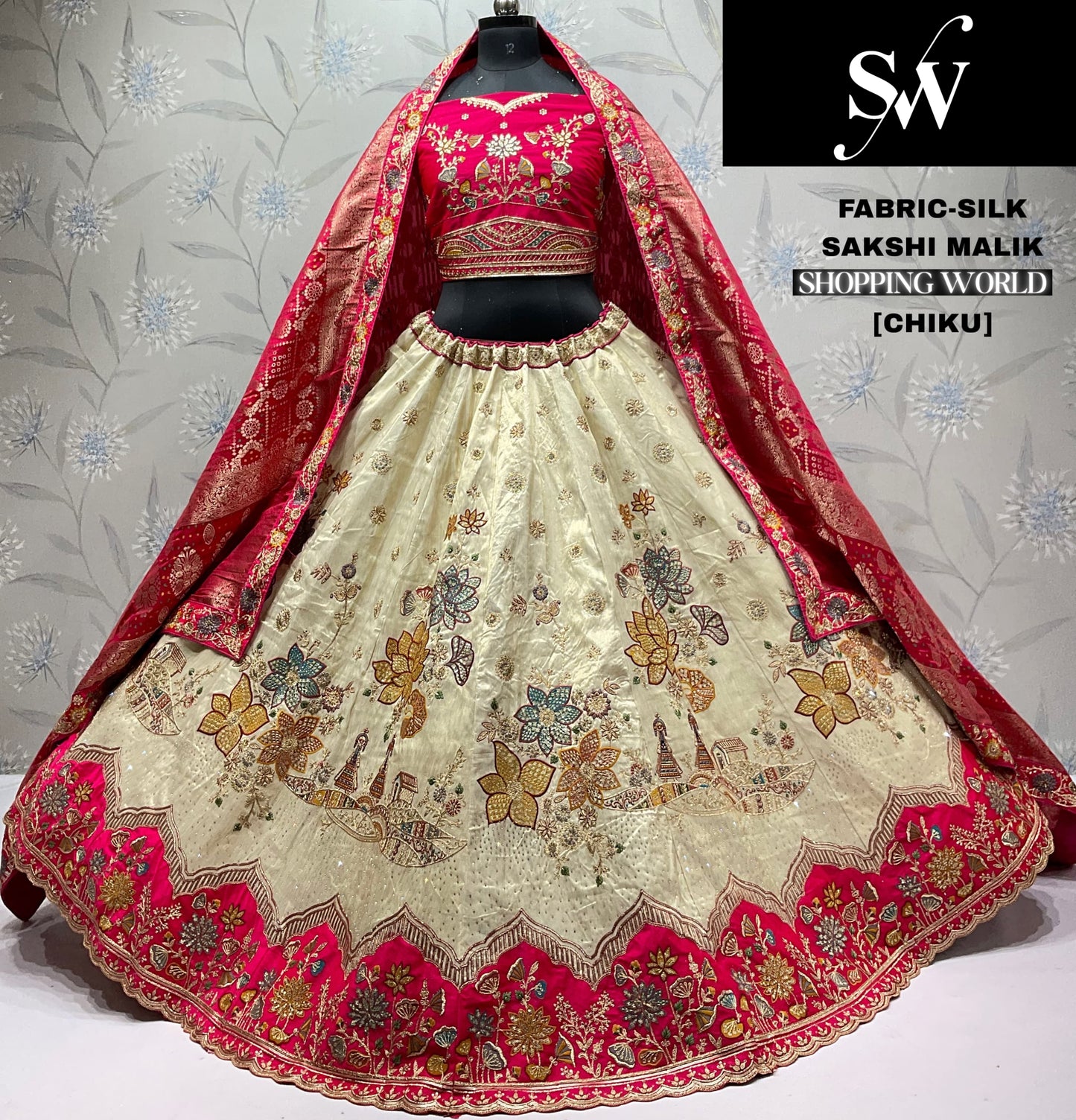 Astonishing pink Silk Lehenga