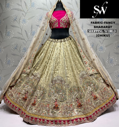 Beautiful pista green Fancy Lehenga