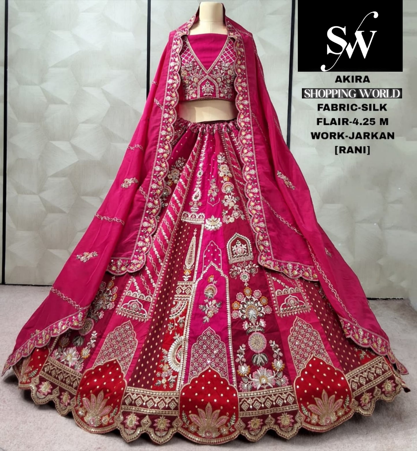 Astonishing Rani pink Silk Lehenga