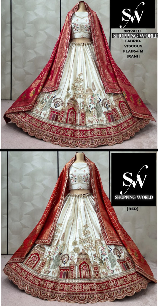 Tremendous Rani pink Red Viscous Lehenga