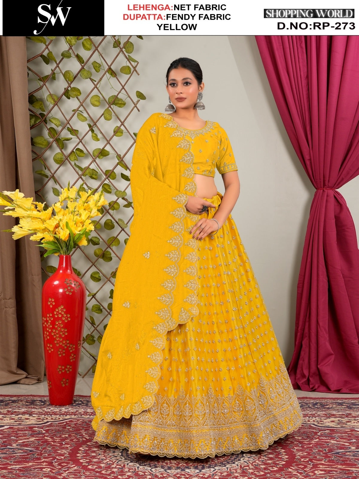 Fabulous yellow haldi Mehendi Net Lehenga