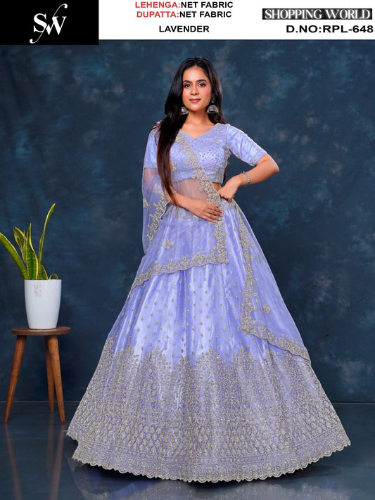 Majestic Lavender Net Lehenga