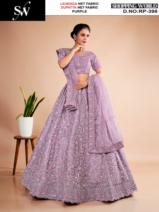Amazing purple Net Lehenga