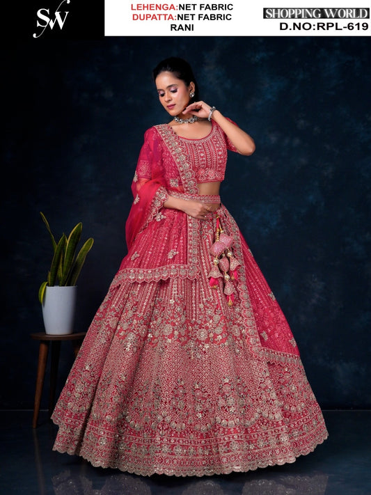 Good looking Rani pink Net Lehenga
