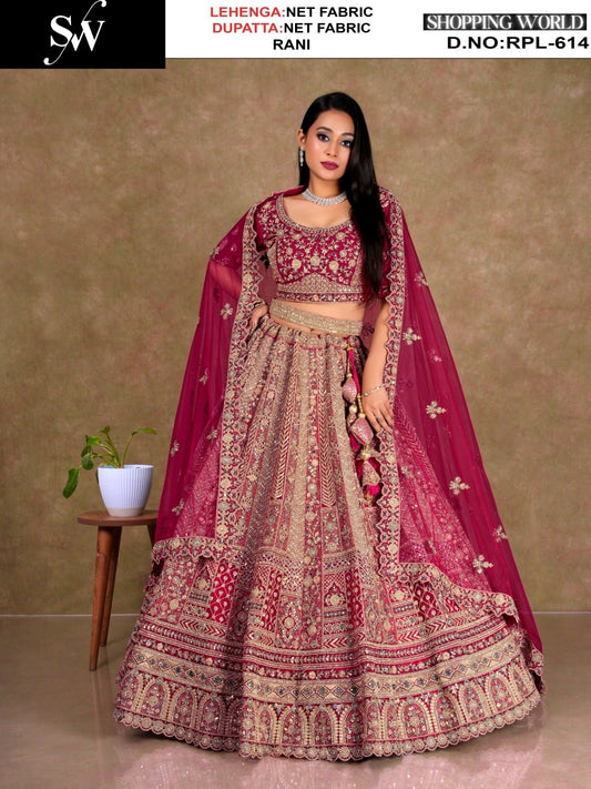 Beautiful Rani pink Net Lehenga