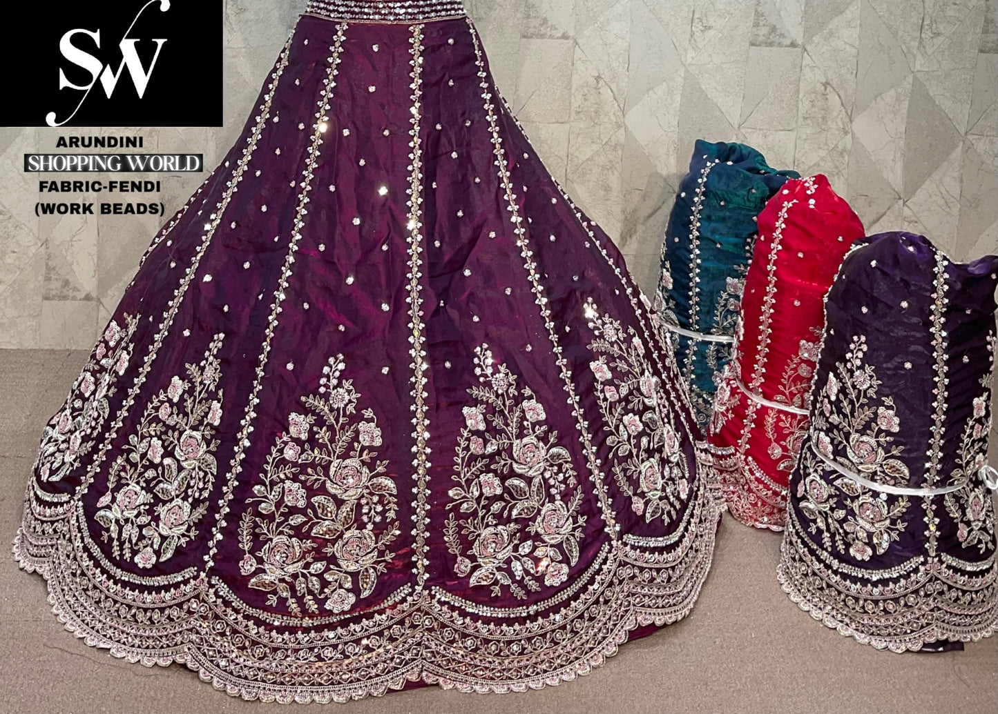 Good looking purple Fendi Lehenga