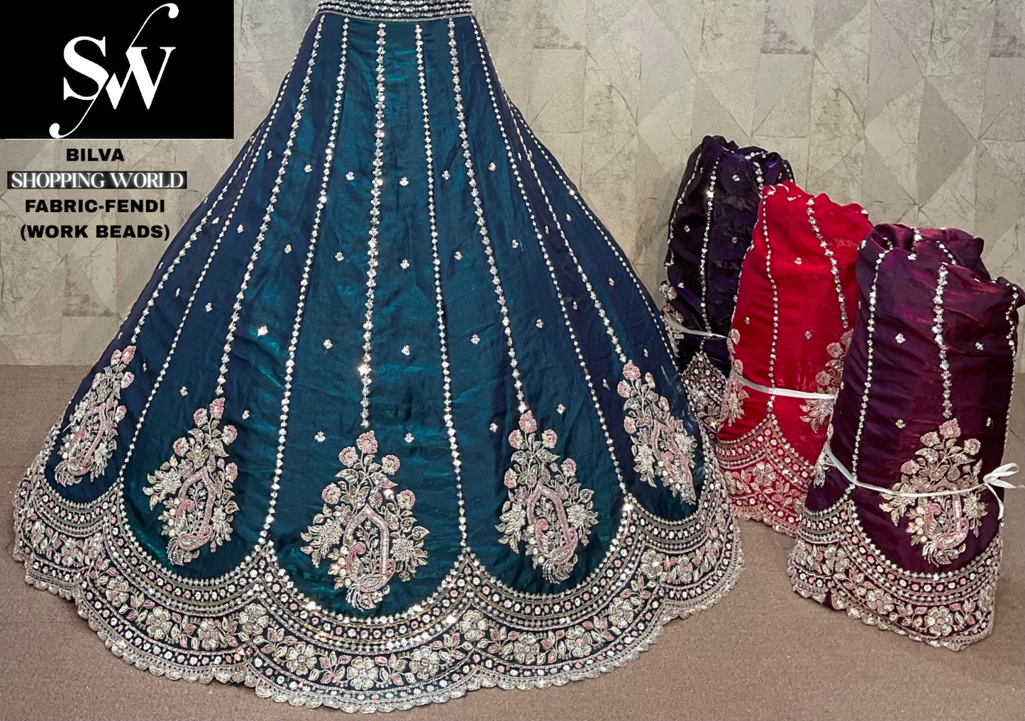 Attractive Blue Fendi Lehenga