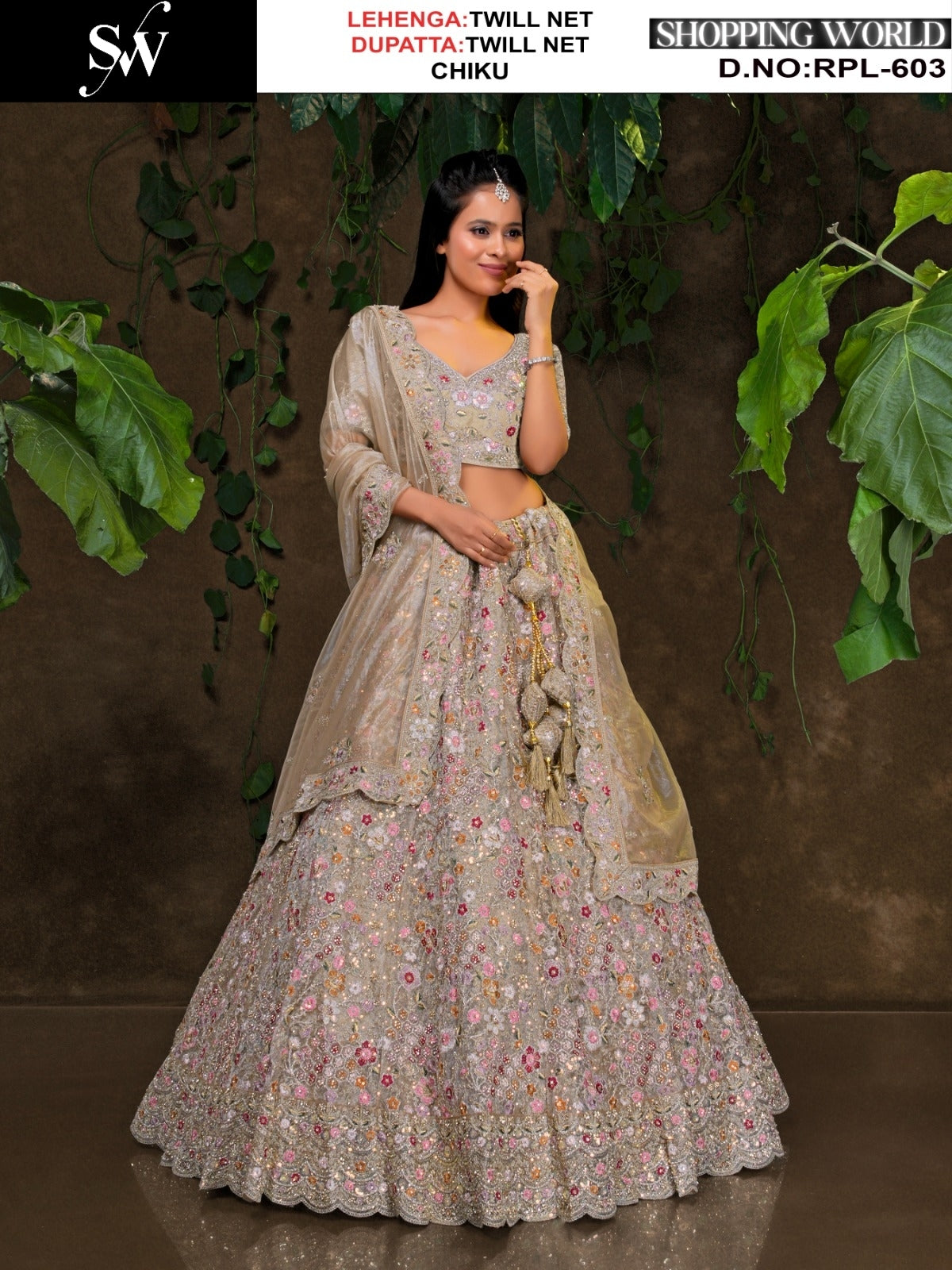Lovely Chiku golden Net Lehenga
