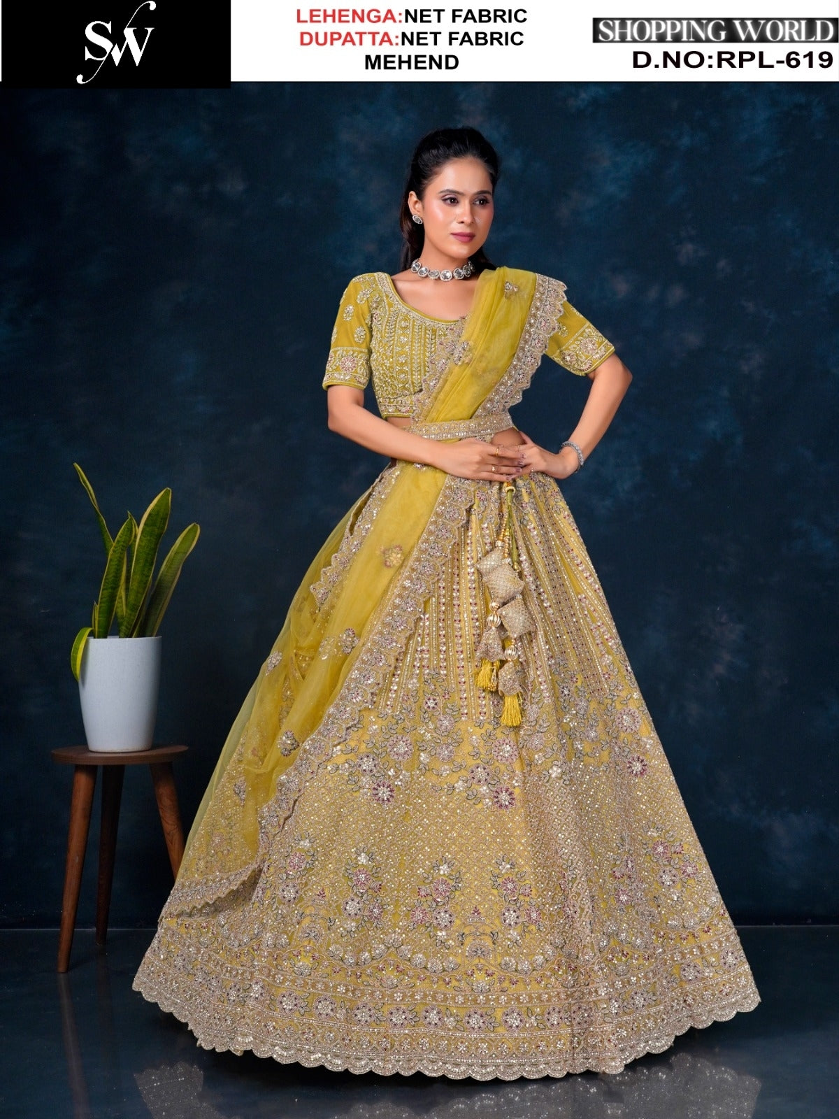 Gorgeous Mehendi yellow Net Lehenga