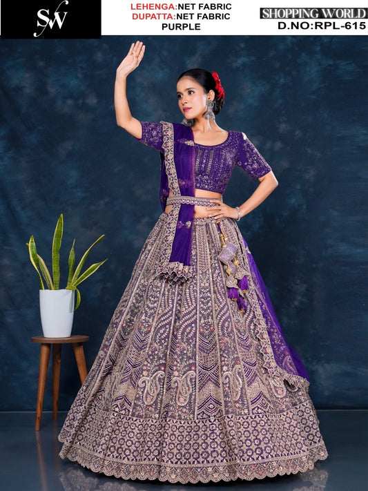 Lovely Chiku golden Net Lehenga