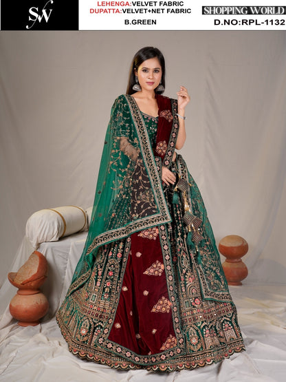 Majestic Rani pink Velvet Lehenga