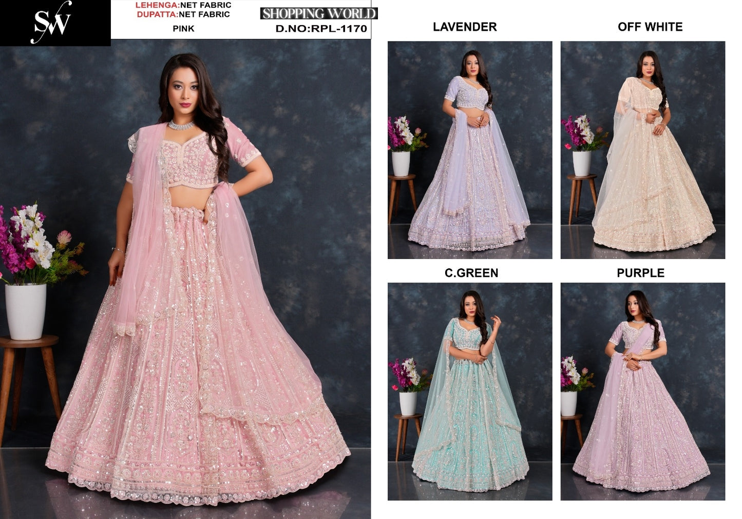 Gorgeous pink Net Lehenga