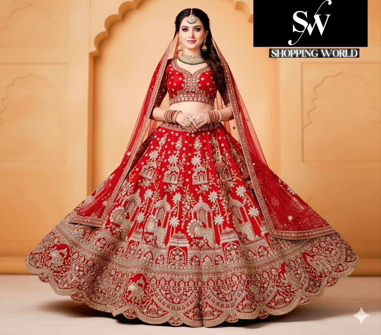 Gorgeous Rani pink Silk Double Dupatta Bridal Lehenga