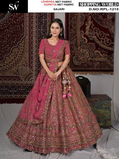Lavishing Purple pink Net Lehenga
