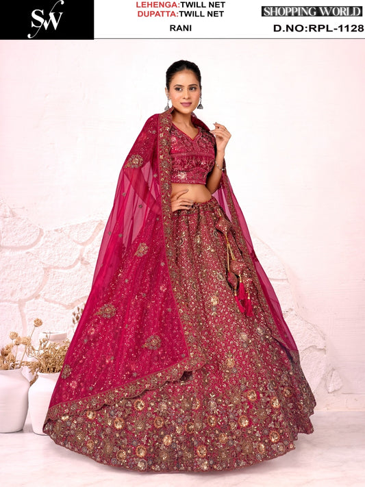 Good looking Rani pink Twill Net Lehenga