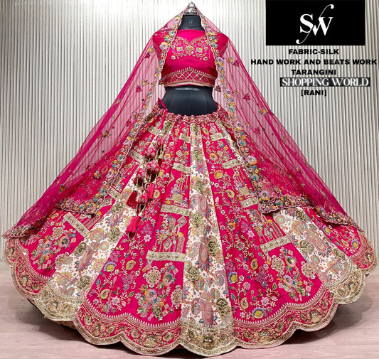 Good looking Rani Pink Silk lehenga
