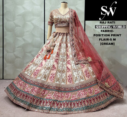 Amazing Rani Pink Position print lehenga