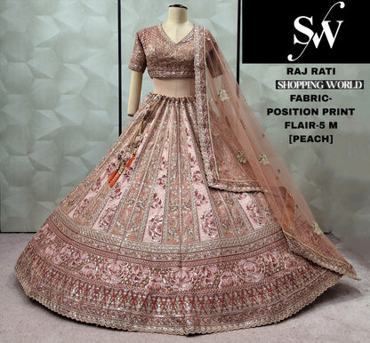 Amazing Rani Pink Position print lehenga