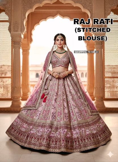 Amazing Rani Pink Position print lehenga