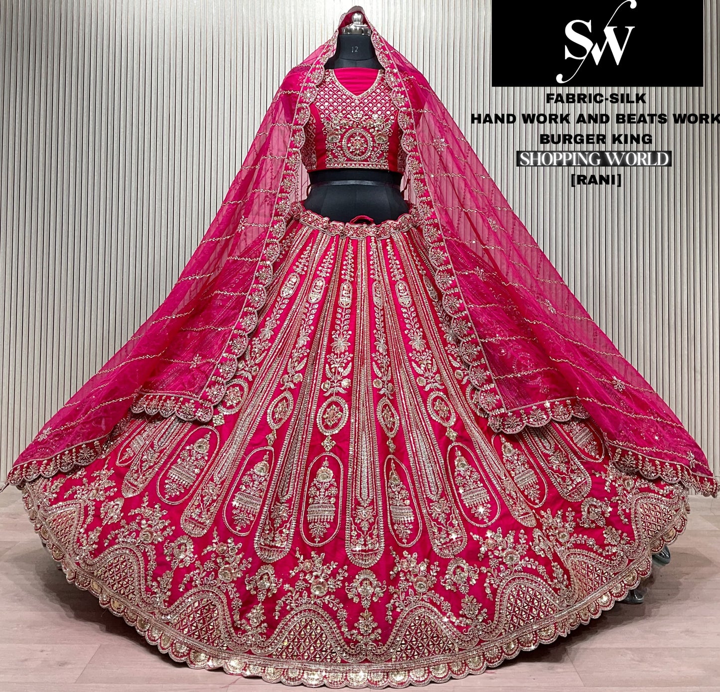 Rani pink Silk Lehenga